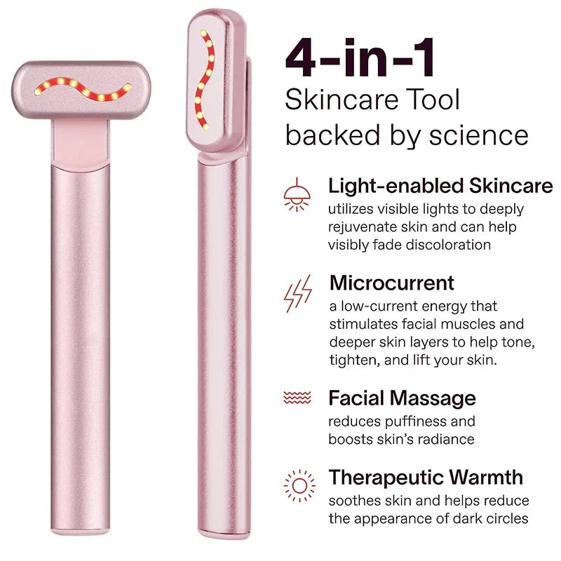 EMS Microcurrent Face Lifting Device Red Light Facial Wand Eye Neck Massager Skin Tightening anti Wrinkle Skin Care Beauty Tool
