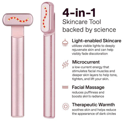 EMS Microcurrent Face Lifting Device Red Light Facial Wand Eye Neck Massager Skin Tightening anti Wrinkle Skin Care Beauty Tool