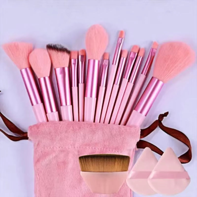 13 PCS Makeup Brushes Set Eye Shadow Foundation Women Cosmetic Brush Eyeshadow Blush Beauty Soft Make up Tools Bag