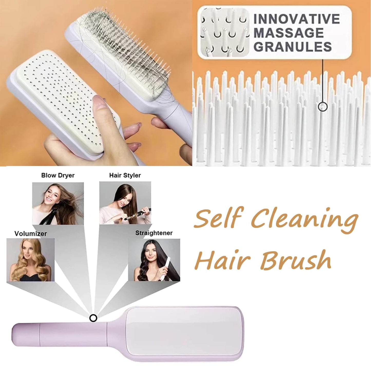 Self Cleaning Hairbrush