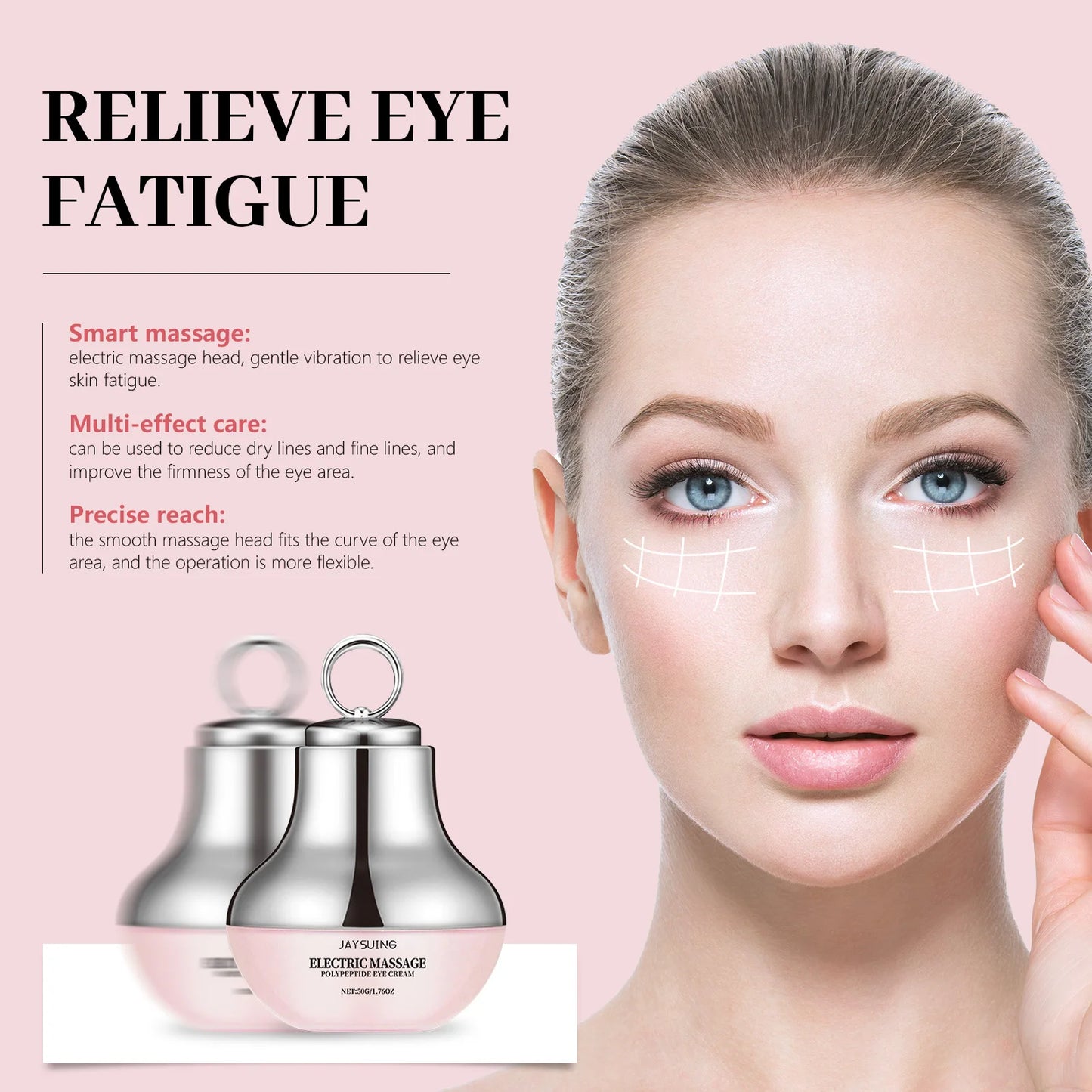 Electric Massage Eye Cream Firming Lifting Fine Line Relieve Tired Eye Gentle Vibration Anti-Wrinkle Moisturizing under Eye Care