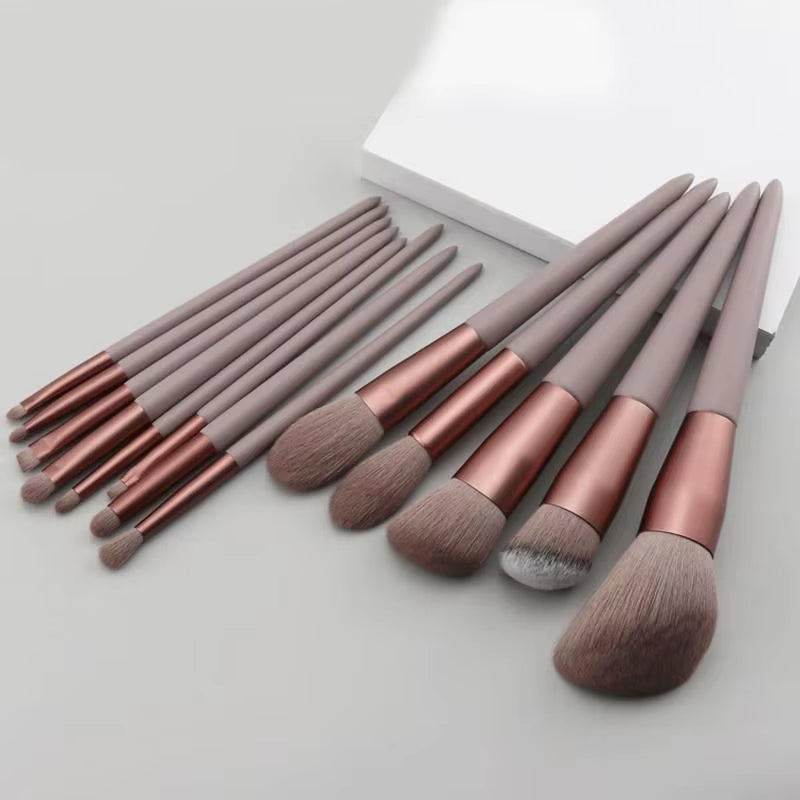 13 PCS Makeup Brushes Set Eye Shadow Foundation Women Cosmetic Brush Eyeshadow Blush Beauty Soft Make up Tools Bag