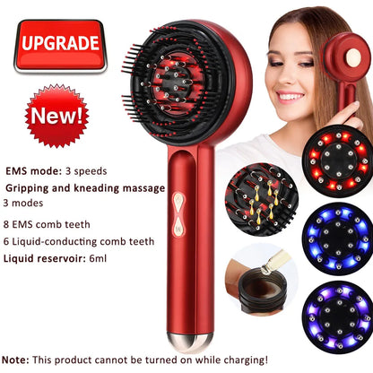 Electric Vibration Massage Comb Portable Hair Follicle Comb Scalp Oil Liquid Applicator Head Massager Hair Growth anti Loss Care